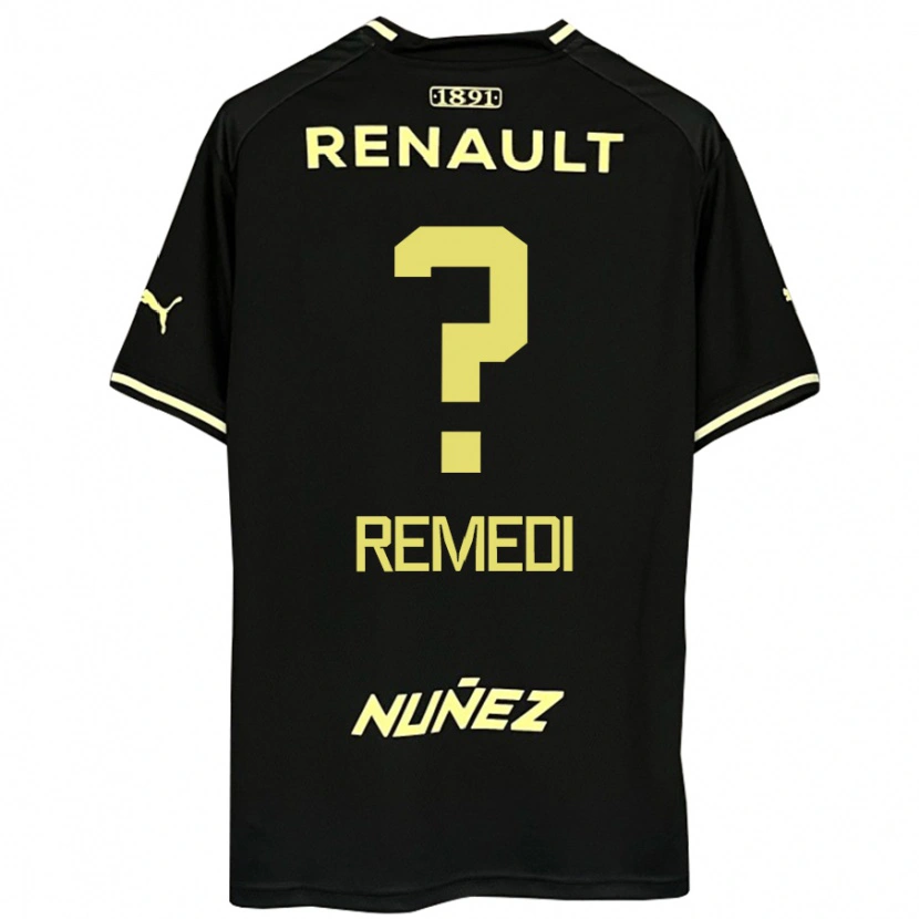 Danxen Mænd Eric Remedi #0 Gul Sort Udebane Spillertrøjer 2025/26 Trøje T-Shirt