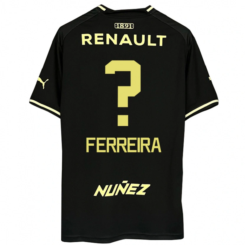Danxen Mænd Matías Ferreira #0 Gul Sort Udebane Spillertrøjer 2025/26 Trøje T-Shirt