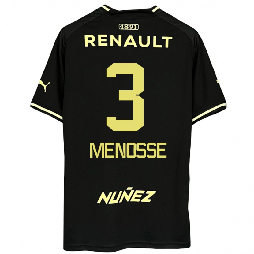 Danxen Mænd Hernán Menosse #3 Gul Sort Udebane Spillertrøjer 2025/26 Trøje T-Shirt