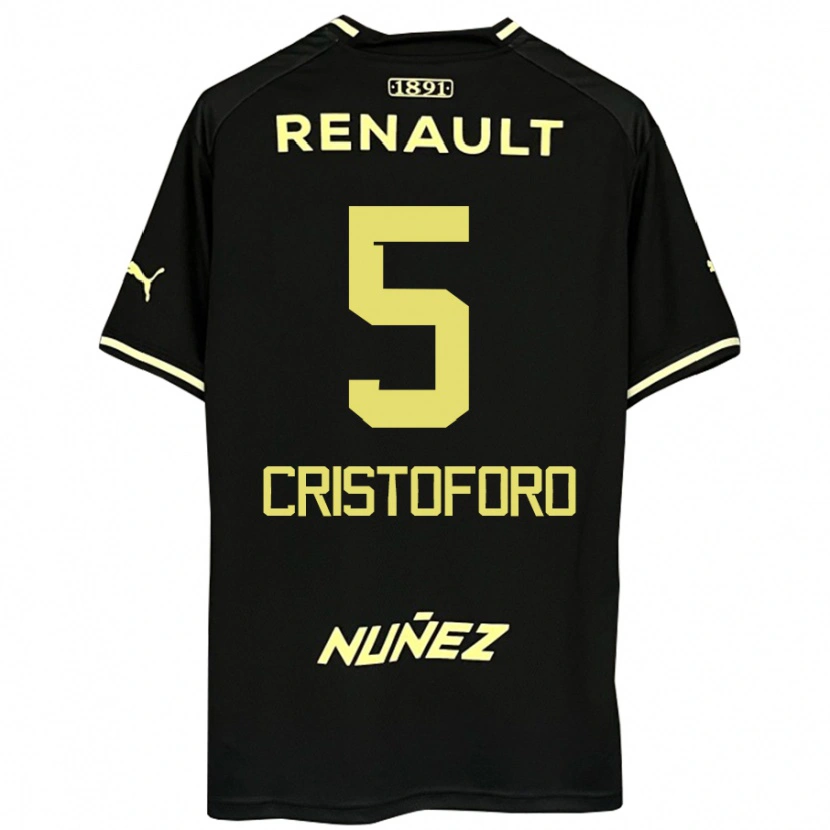 Danxen Mænd Sebastián Cristóforo #5 Gul Sort Udebane Spillertrøjer 2025/26 Trøje T-Shirt