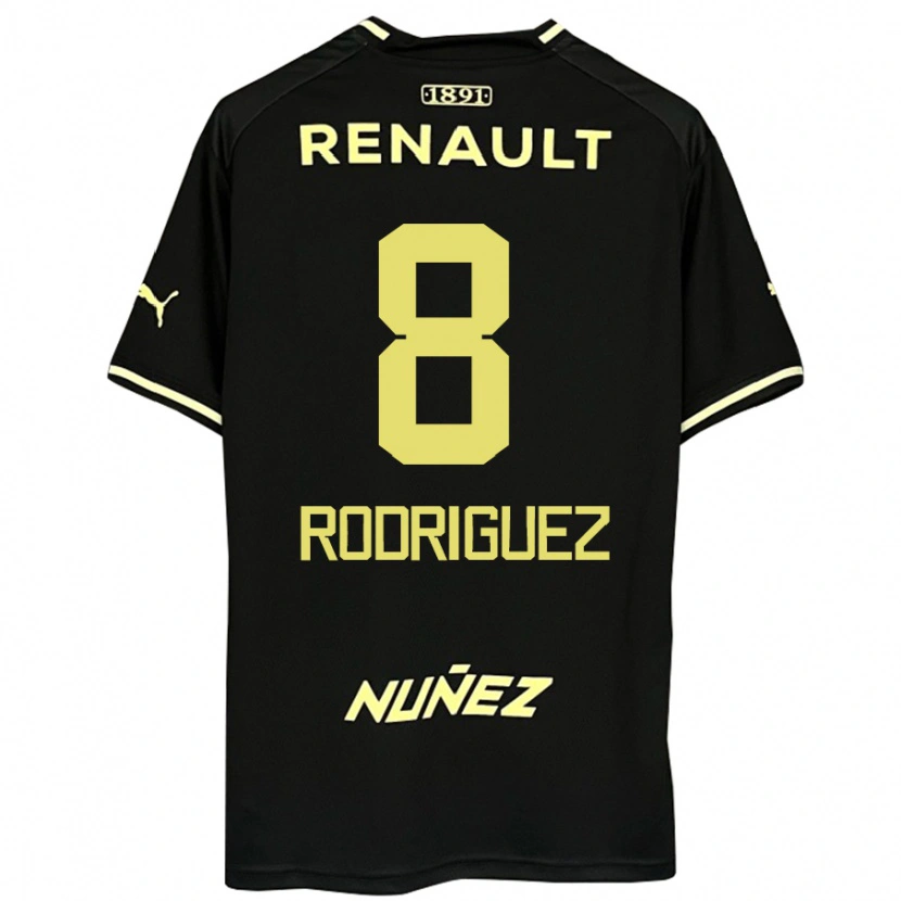 Danxen Mænd Sebastián Rodríguez #8 Gul Sort Udebane Spillertrøjer 2025/26 Trøje T-Shirt