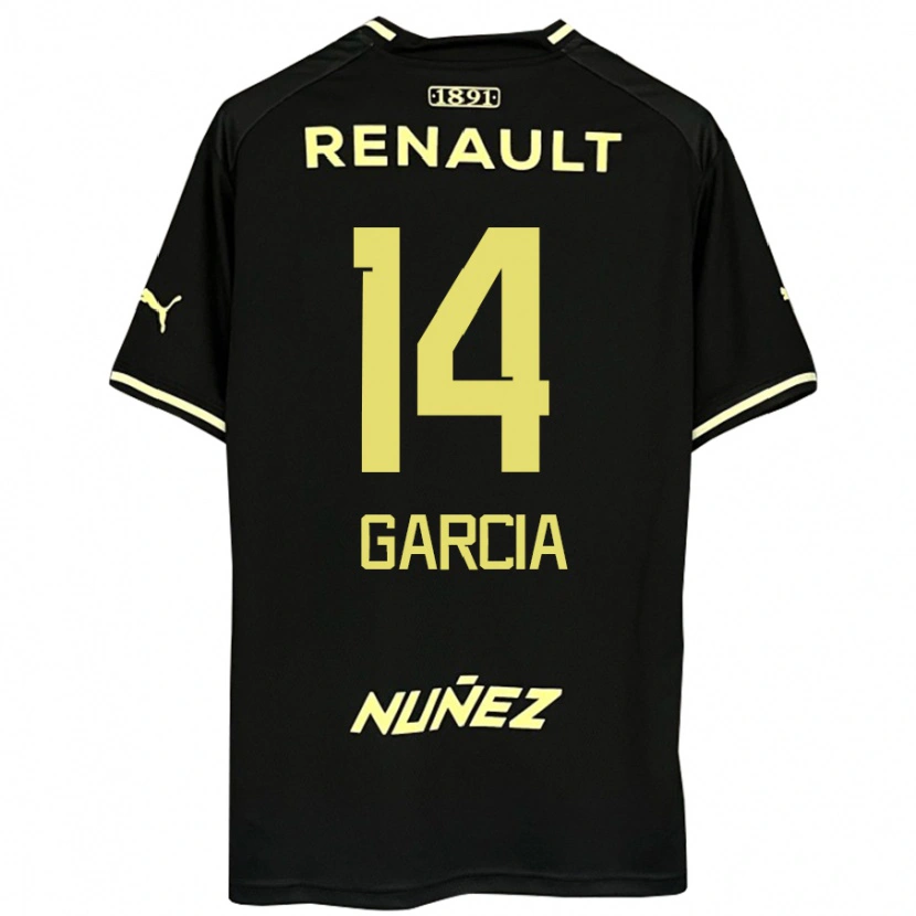 Danxen Mænd Damián García #14 Gul Sort Udebane Spillertrøjer 2025/26 Trøje T-Shirt