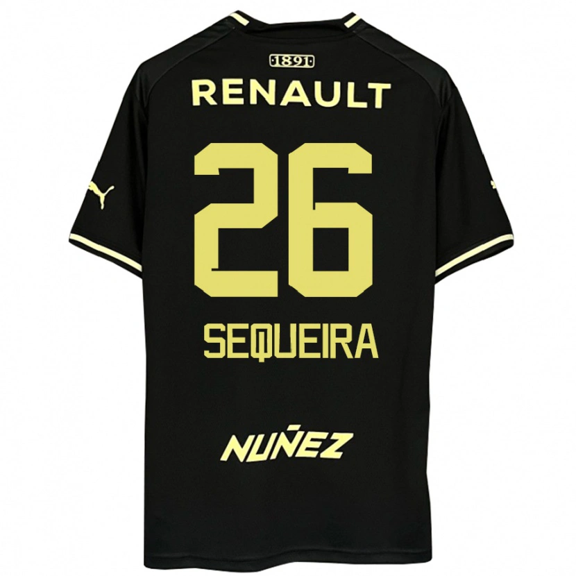 Danxen Mænd Leonardo Sequeira #26 Gul Sort Udebane Spillertrøjer 2025/26 Trøje T-Shirt