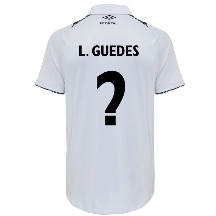 Danxen Mænd Luis Guedes #0 Blå Sort Hvid Udebane Spillertrøjer 2025/26 Trøje T-Shirt
