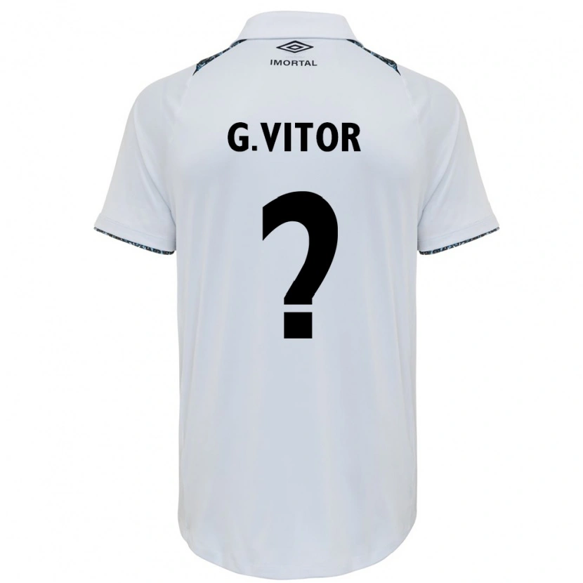 Danxen Mænd Gabriel Vitor #0 Blå Sort Hvid Udebane Spillertrøjer 2025/26 Trøje T-Shirt