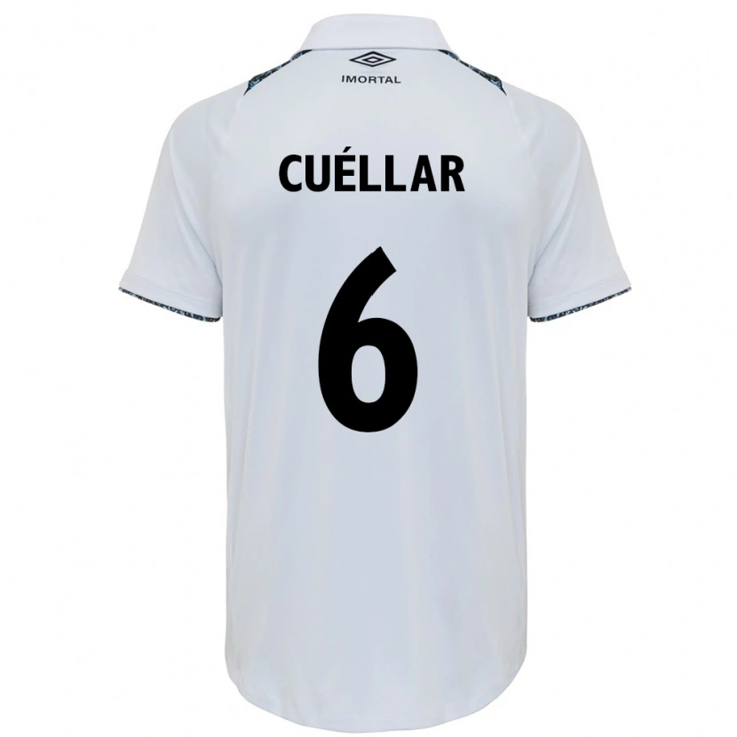 Danxen Mænd Gustavo Cuéllar #6 Blå Sort Hvid Udebane Spillertrøjer 2025/26 Trøje T-Shirt