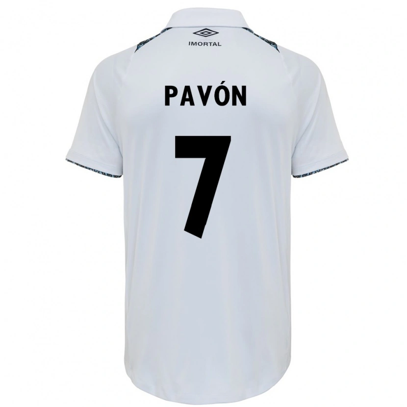Danxen Mænd Cristian Pavón #7 Blå Sort Hvid Udebane Spillertrøjer 2025/26 Trøje T-Shirt