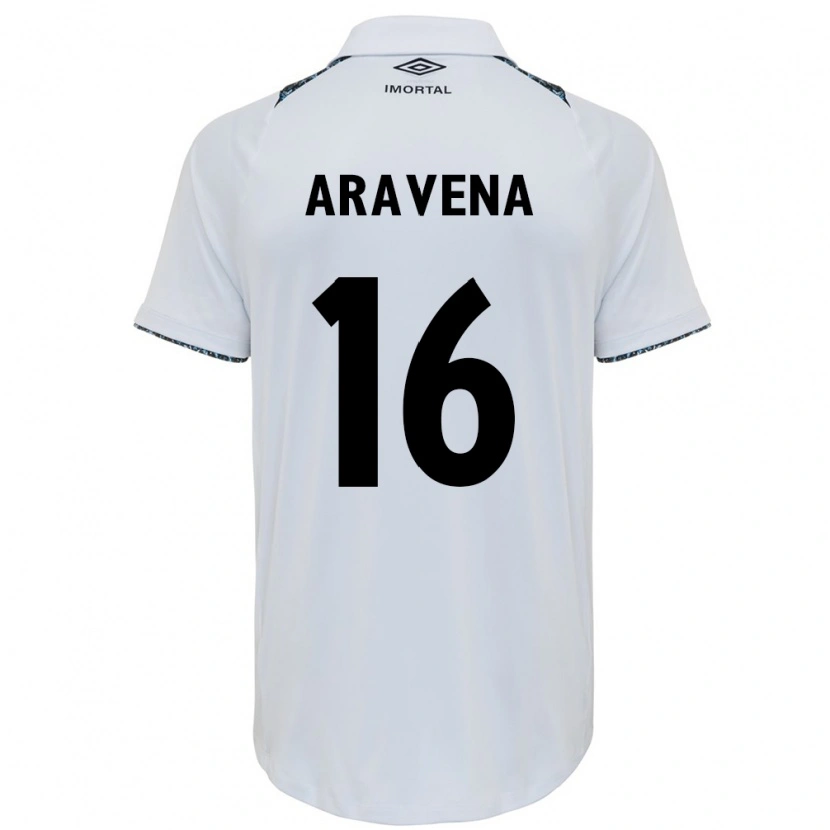 Danxen Mænd Alexander Aravena #16 Blå Sort Hvid Udebane Spillertrøjer 2025/26 Trøje T-Shirt