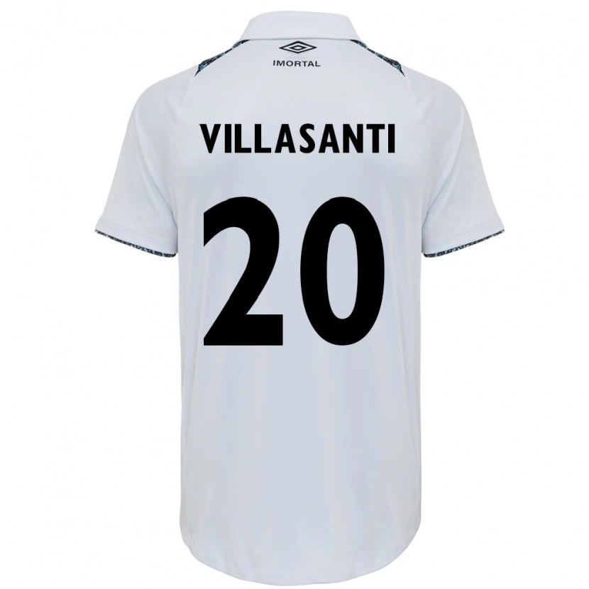 Danxen Mænd Mathías Villasanti #20 Blå Sort Hvid Udebane Spillertrøjer 2025/26 Trøje T-Shirt