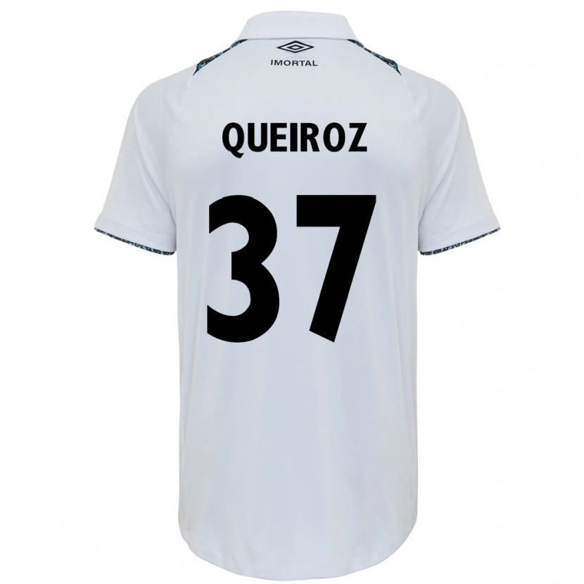 Danxen Mænd Du Queiroz #37 Blå Sort Hvid Udebane Spillertrøjer 2025/26 Trøje T-Shirt