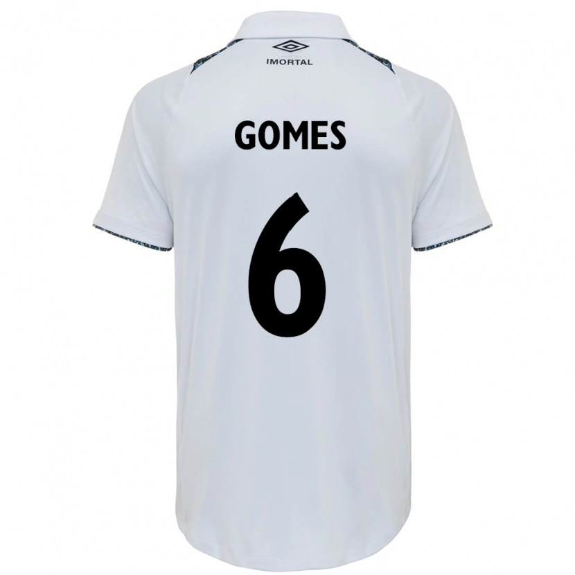 Danxen Mænd Leo Gomes #6 Blå Sort Hvid Udebane Spillertrøjer 2025/26 Trøje T-Shirt
