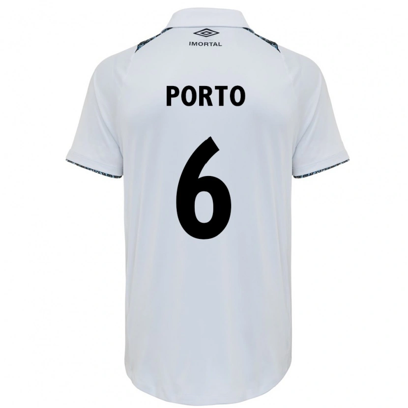 Danxen Mænd Ana Cristina Villela Porto #6 Blå Sort Hvid Udebane Spillertrøjer 2025/26 Trøje T-Shirt