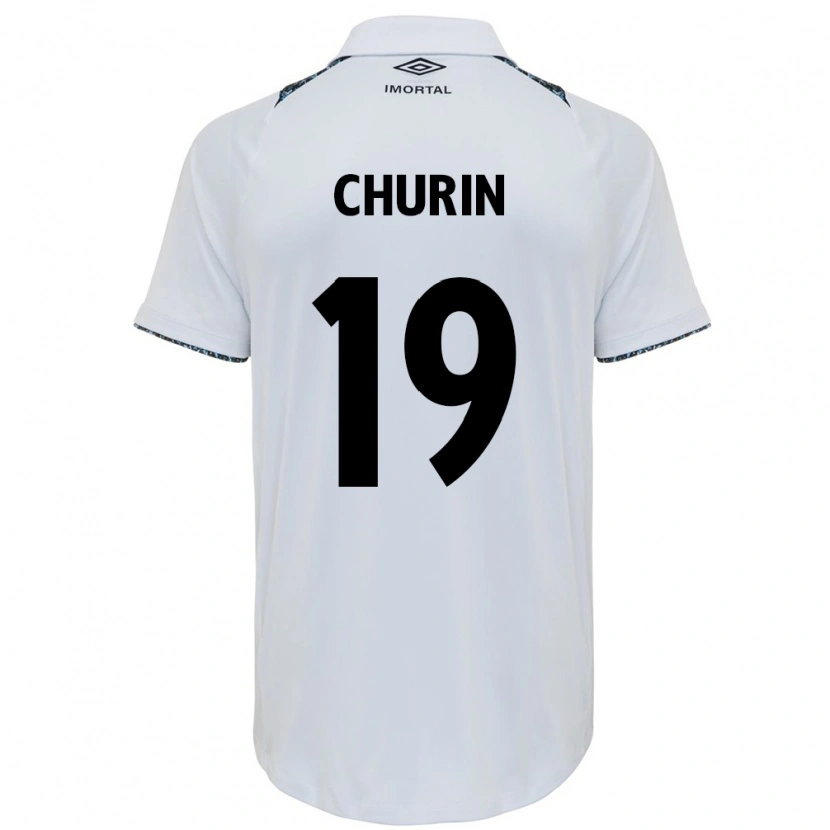 Danxen Mænd Diego Churin #19 Blå Sort Hvid Udebane Spillertrøjer 2025/26 Trøje T-Shirt