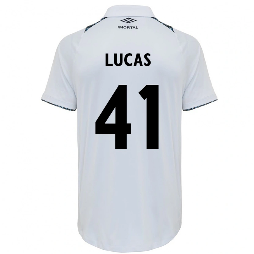 Danxen Mænd Pedro Lucas #41 Hvid Blå Udebane Spillertrøjer 2025/26 Trøje T-Shirt