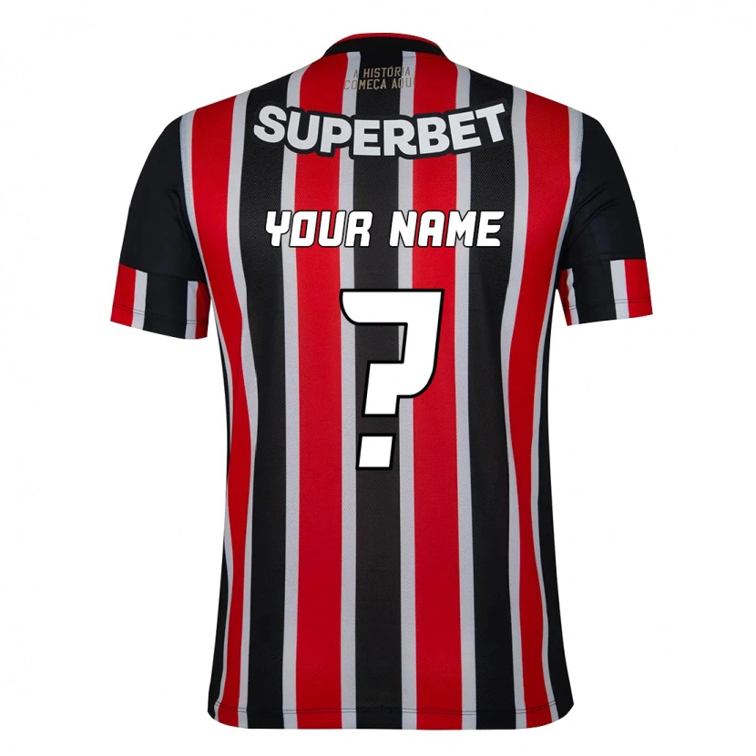 Danxen Mænd Dit Navn #0 Rød Sort Hvid Udebane Spillertrøjer 2025/26 Trøje T-Shirt