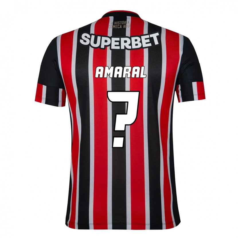 Danxen Mænd Mateus Amaral #0 Rød Sort Hvid Udebane Spillertrøjer 2025/26 Trøje T-Shirt