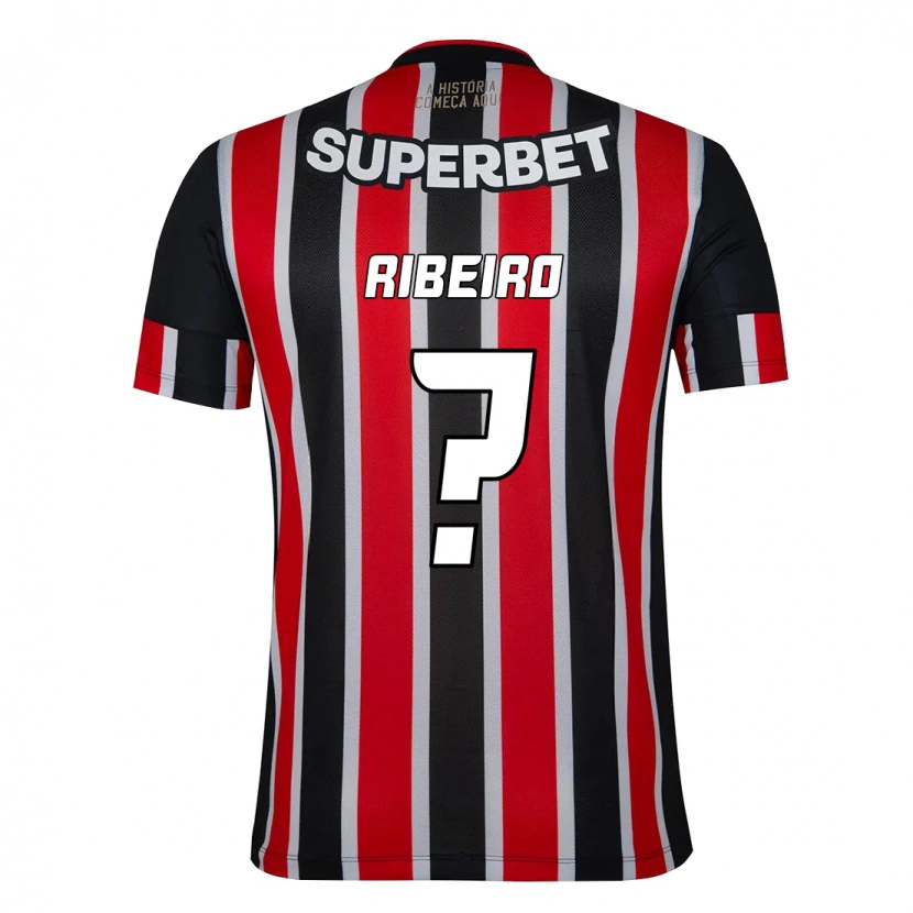 Danxen Mænd Thiago Ribeiro #0 Rød Sort Hvid Udebane Spillertrøjer 2025/26 Trøje T-Shirt