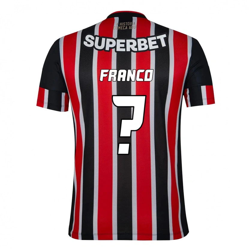 Danxen Mænd Franco #0 Rød Sort Hvid Udebane Spillertrøjer 2025/26 Trøje T-Shirt