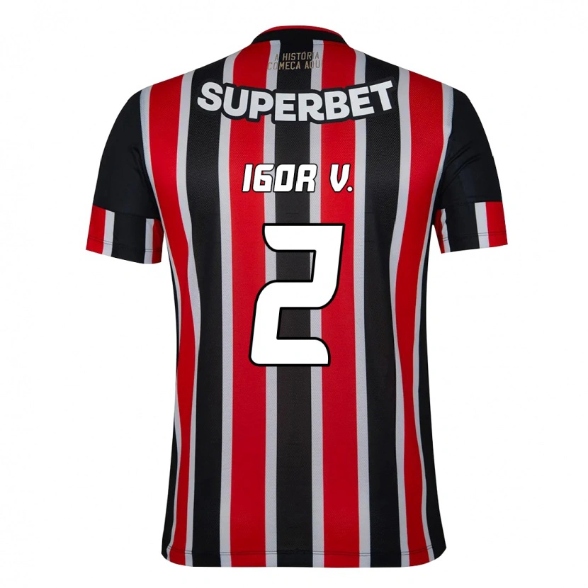 Danxen Mænd Igor Vinícius #2 Rød Sort Hvid Udebane Spillertrøjer 2025/26 Trøje T-Shirt