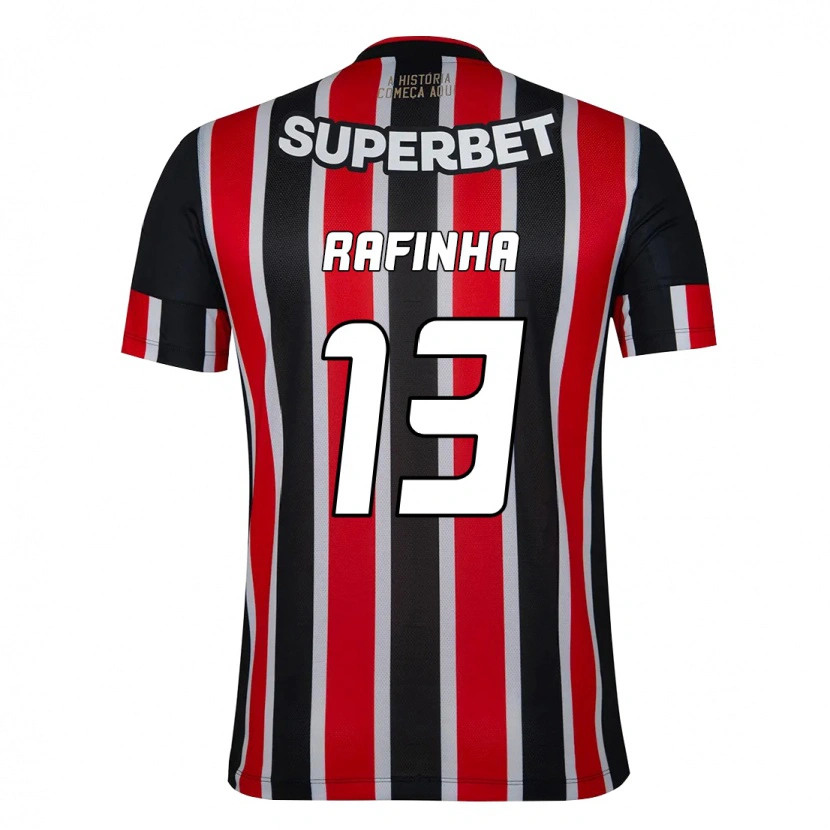 Danxen Mænd Rafinha #13 Rød Sort Hvid Udebane Spillertrøjer 2025/26 Trøje T-Shirt