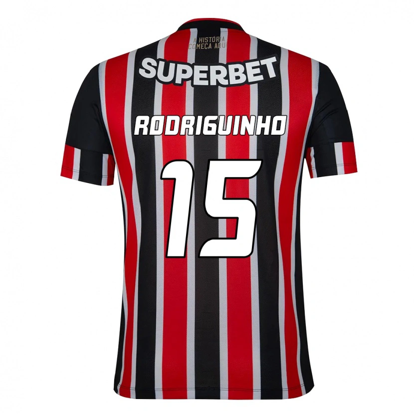 Danxen Mænd Rodriguinho #15 Rød Sort Hvid Udebane Spillertrøjer 2025/26 Trøje T-Shirt