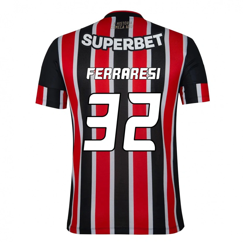 Danxen Mænd Nahuel Ferraresi #32 Rød Sort Hvid Udebane Spillertrøjer 2025/26 Trøje T-Shirt