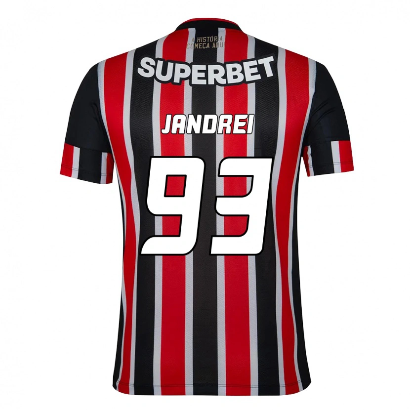 Danxen Mænd Jandrei #93 Rød Sort Hvid Udebane Spillertrøjer 2025/26 Trøje T-Shirt