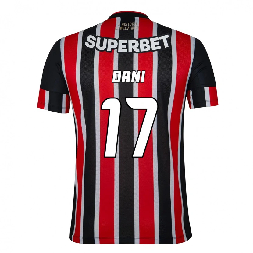 Danxen Mænd Dani #17 Sort Rød Udebane Spillertrøjer 2025/26 Trøje T-Shirt