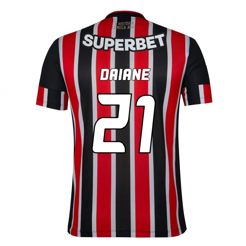 Danxen Mænd Daiane #21 Rød Sort Hvid Udebane Spillertrøjer 2025/26 Trøje T-Shirt