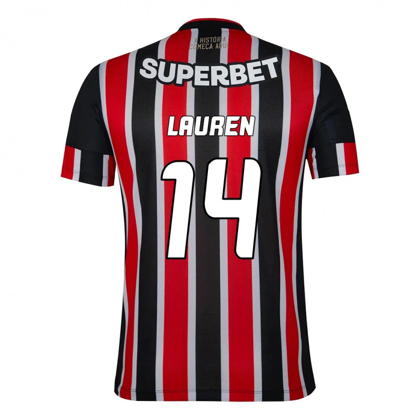 Danxen Mænd Lauren #14 Rød Sort Hvid Udebane Spillertrøjer 2025/26 Trøje T-Shirt