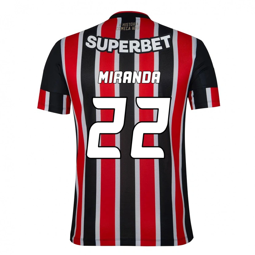 Danxen Mænd Miranda #22 Rød Sort Hvid Udebane Spillertrøjer 2025/26 Trøje T-Shirt