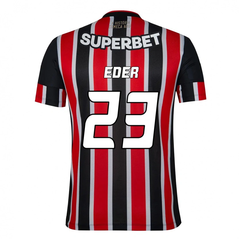 Danxen Mænd Eder #23 Rød Sort Hvid Udebane Spillertrøjer 2025/26 Trøje T-Shirt