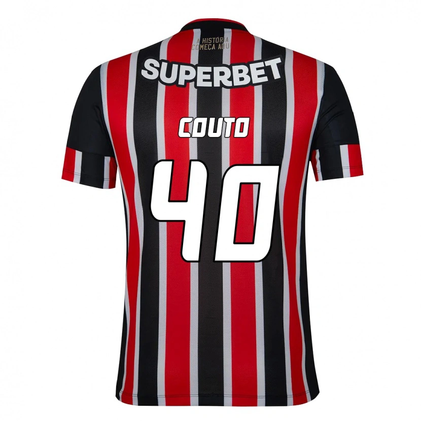 Danxen Mænd Thiago Couto #40 Rød Sort Hvid Udebane Spillertrøjer 2025/26 Trøje T-Shirt