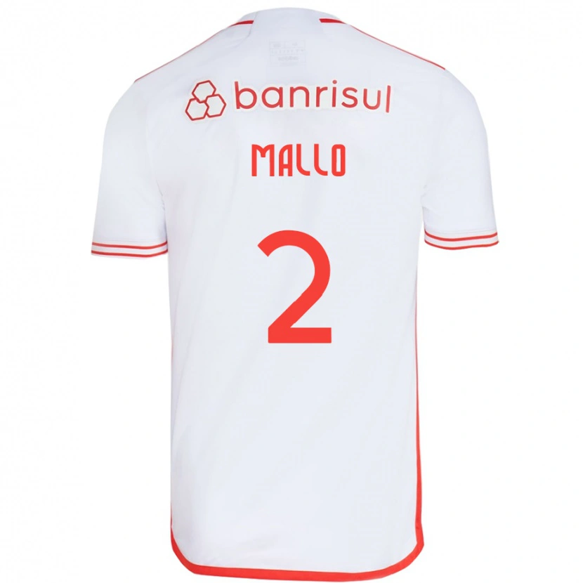 Danxen Mænd Hugo Mallo #2 Rød Hvid Udebane Spillertrøjer 2025/26 Trøje T-Shirt