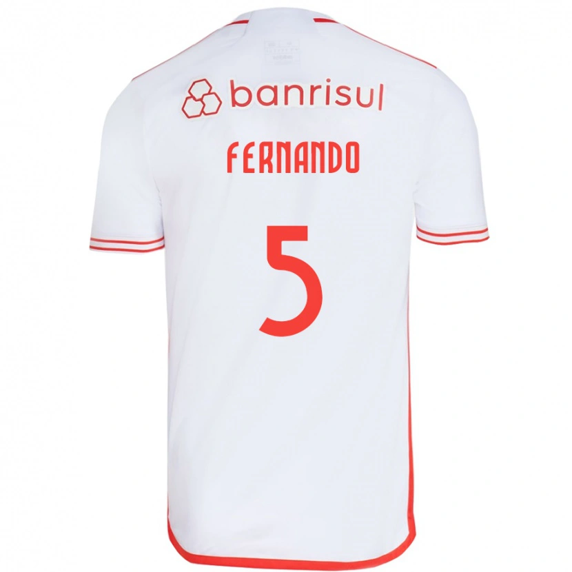 Danxen Mænd Fernando #5 Rød Hvid Udebane Spillertrøjer 2025/26 Trøje T-Shirt
