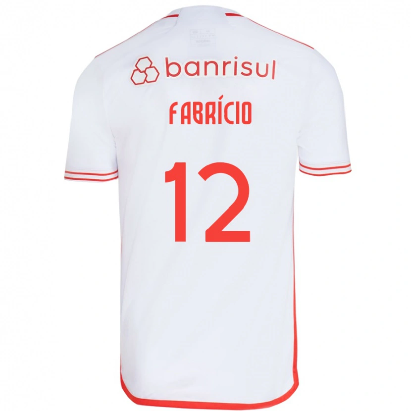 Danxen Mænd Fabrício #12 Rød Hvid Udebane Spillertrøjer 2025/26 Trøje T-Shirt