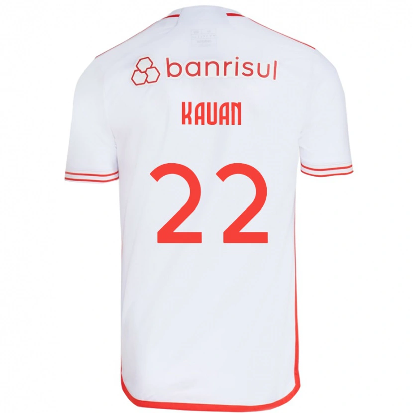 Danxen Mænd Kauan #22 Rød Hvid Udebane Spillertrøjer 2025/26 Trøje T-Shirt
