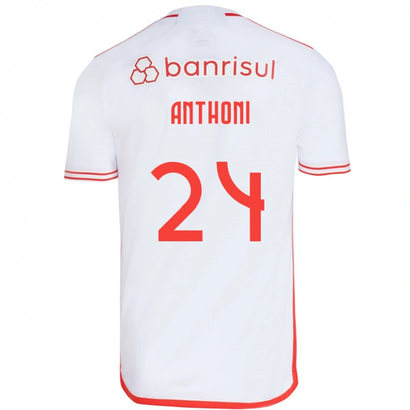Danxen Mænd Anthoni #24 Rød Hvid Udebane Spillertrøjer 2025/26 Trøje T-Shirt