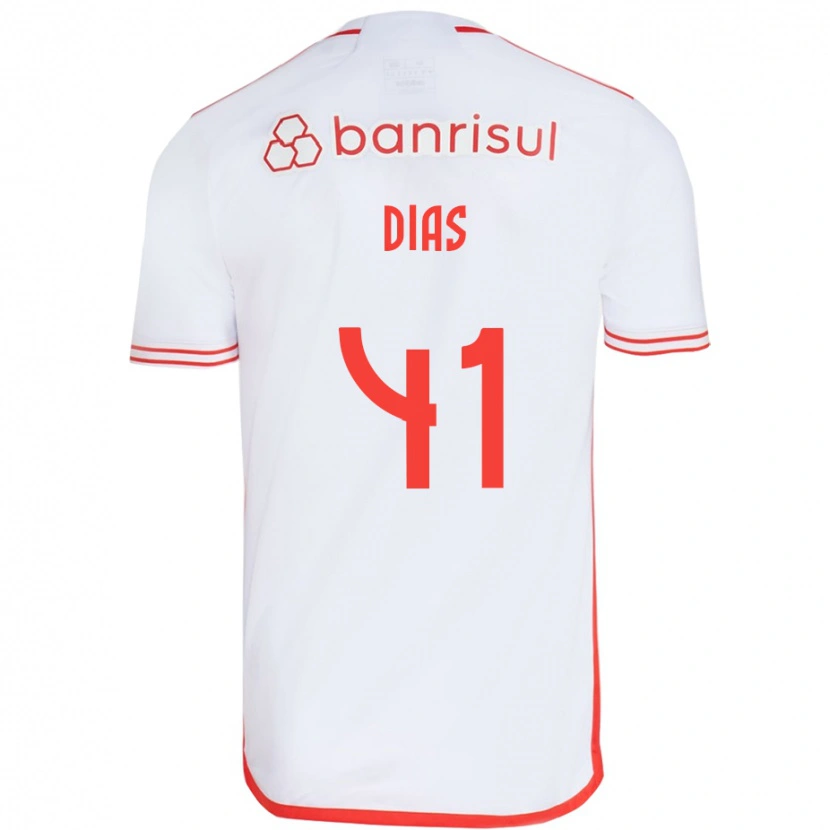 Danxen Mænd Matheus Dias #41 Rød Hvid Udebane Spillertrøjer 2025/26 Trøje T-Shirt