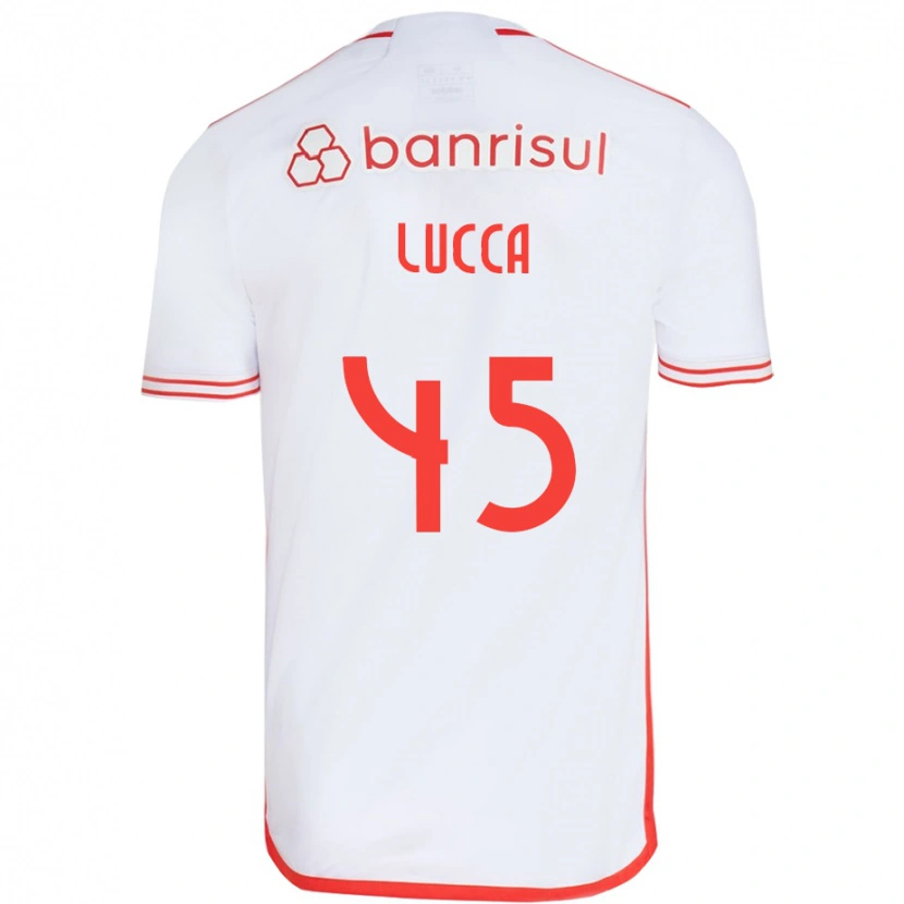 Danxen Mænd Lucca #45 Rød Hvid Udebane Spillertrøjer 2025/26 Trøje T-Shirt
