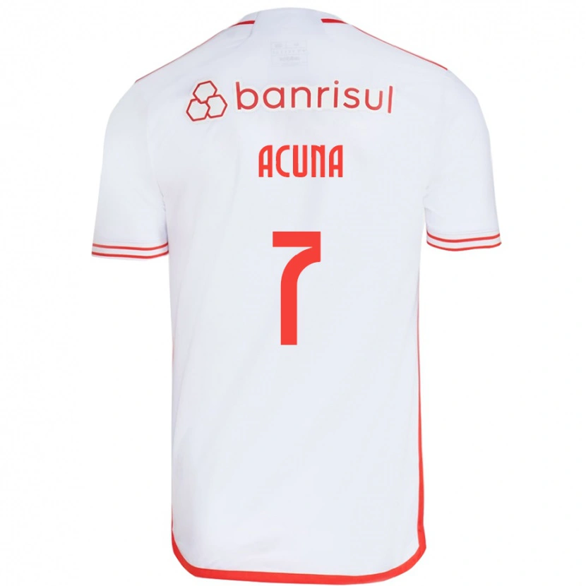 Danxen Mænd Yenny Acuña #7 Rød Hvid Udebane Spillertrøjer 2025/26 Trøje T-Shirt