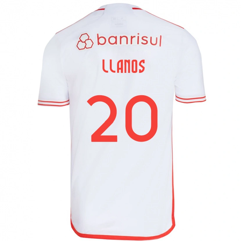 Danxen Mænd Pati Llanos #20 Rød Hvid Udebane Spillertrøjer 2025/26 Trøje T-Shirt