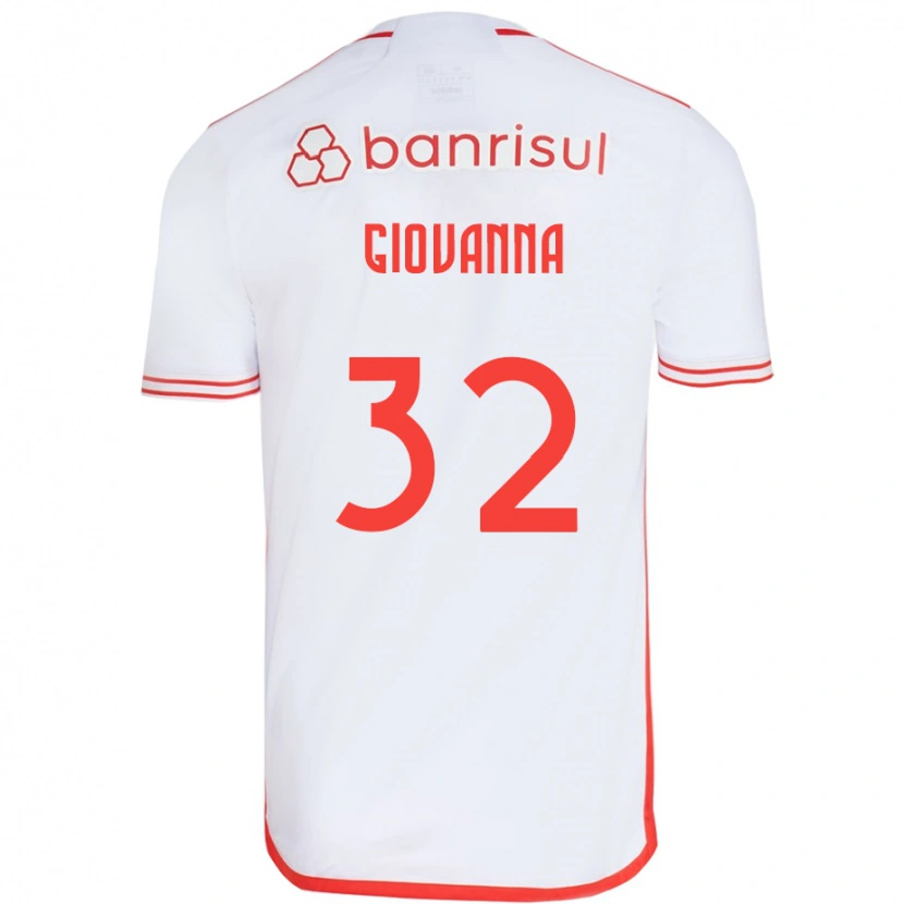Danxen Mænd Giulia Giovanna #32 Rød Hvid Udebane Spillertrøjer 2025/26 Trøje T-Shirt