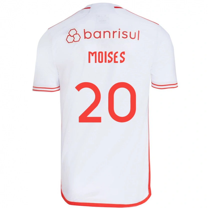 Danxen Mænd Moises #20 Rød Hvid Udebane Spillertrøjer 2025/26 Trøje T-Shirt