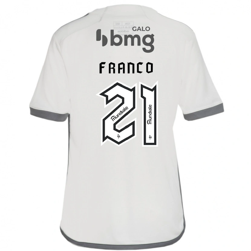 Danxen Mænd Alan Franco #21 Hvid Sort Udebane Spillertrøjer 2025/26 Trøje T-Shirt