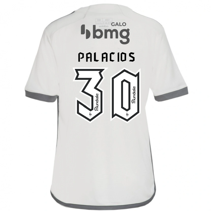Danxen Mænd Brahian Palacios #30 Hvid Sort Udebane Spillertrøjer 2025/26 Trøje T-Shirt