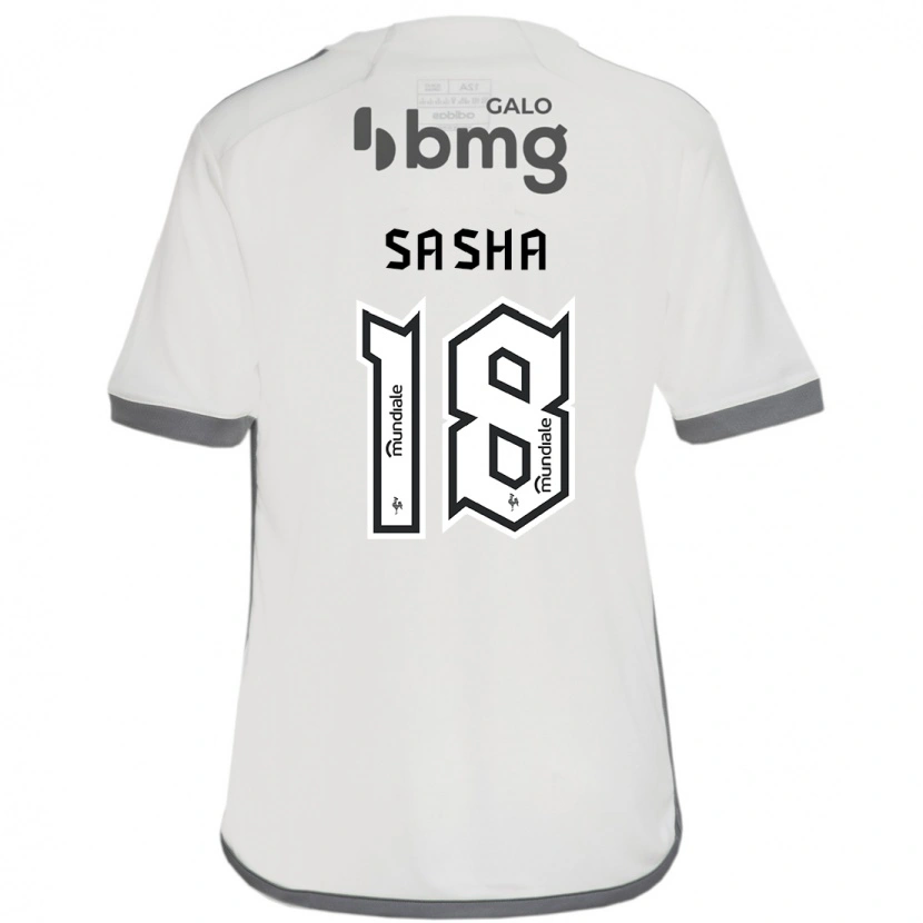 Danxen Mænd Eduardo Sasha #18 Hvid Sort Udebane Spillertrøjer 2025/26 Trøje T-Shirt