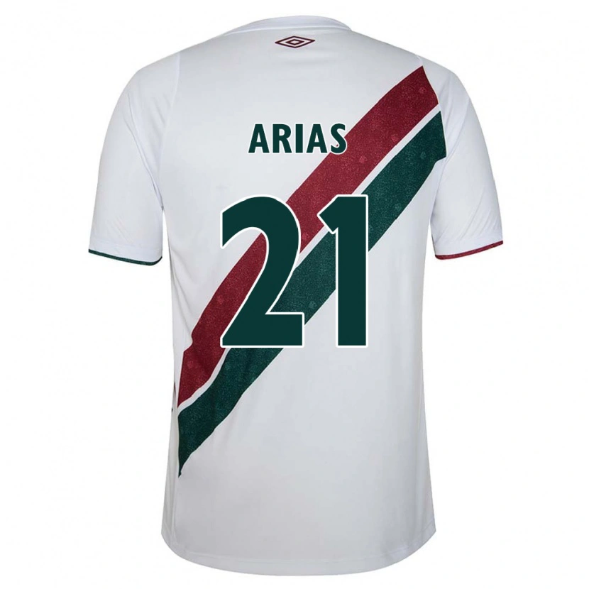 Danxen Mænd Jhon Arias #21 Grøn Maroon Hvid Udebane Spillertrøjer 2025/26 Trøje T-Shirt