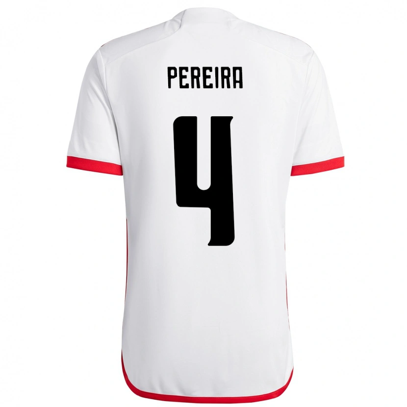 Danxen Mænd Léo Pereira #4 Rød Sort Udebane Spillertrøjer 2025/26 Trøje T-Shirt