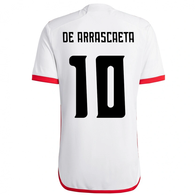 Danxen Mænd Giorgian De Arrascaeta #10 Rød Sort Udebane Spillertrøjer 2025/26 Trøje T-Shirt